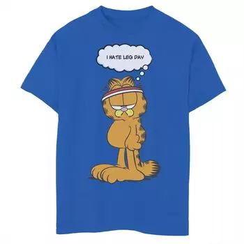 Футболка с графическим текстом и комиксами Garfield Leg Day для мальчиков 8–20 лет Licensed Character