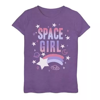 Футболка с графическим текстом «Space Girl» для девочек 7–16 лет Licensed Character, цвет Purple Heather