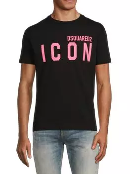 Футболка с графическим значком Dsquared2, черный