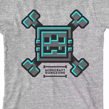 Футболка с графическим значком Minecraft Dungeons Bone для мальчиков 8–20 лет Licensed Character