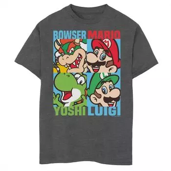 Футболка с графическими фигурками Nintendo Donkey Kong Luigi Mario Bowser для мальчиков 8–20 лет Licensed Character