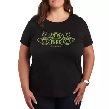 Футболка с графическими лентами Plus Friends Central Perk Licensed Character, черный