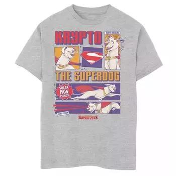 Футболка с графическими панелями DC Super Pets Krypto The Super Dog для мальчиков 8–20 лет DC Comics