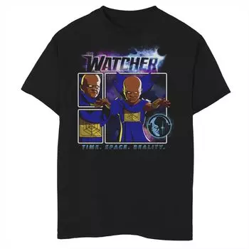 Футболка с графическими панелями и комиксами «Marvel What If The Watcher» для мальчиков 8–20 лет Marvel