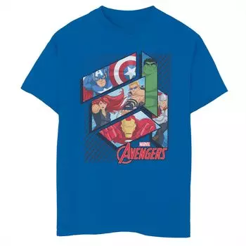 Футболка с графическими панелями Marvel Avengers для мальчиков 8–20 лет Licensed Character
