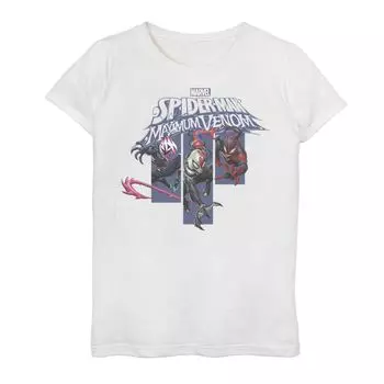 Футболка с графическими панелями Marvel Spider-Man Maximum Venom для девочек 7–16 лет Marvel