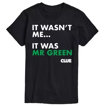 Футболка с графическими рисунками Big & Tall Clue It Was Mr Green, Black Licensed Character, черный
