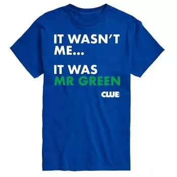 Футболка с графическими рисунками Big & Tall Clue It Was Mr Green, Blue Licensed Character, синий