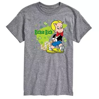 Футболка с графическими рисунками Big & Tall Richie Rich Licensed Character, серый