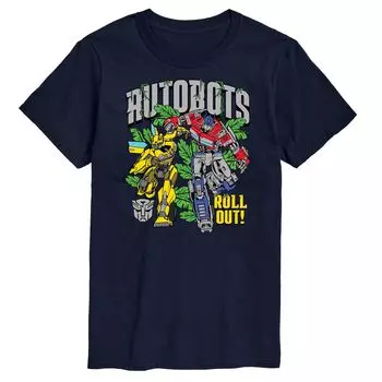 Футболка с графическими рисунками Big & Tall Transformers Autobots Roll, Blue Licensed Character, синий