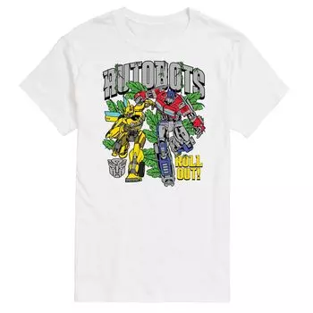 Футболка с графическими рисунками Big & Tall Transformers Autobots Roll Licensed Character, белый