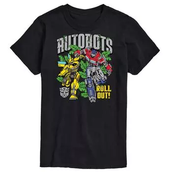 Футболка с графическими рисунками Big & Tall Transformers Autobots Roll Licensed Character, черный