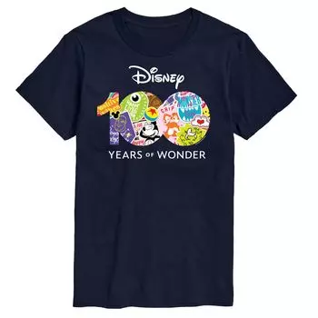 Футболка с графическими рисунками и наклейками с логотипом Disney's Big & Tall 100 Years, Blue Licensed Character, синий