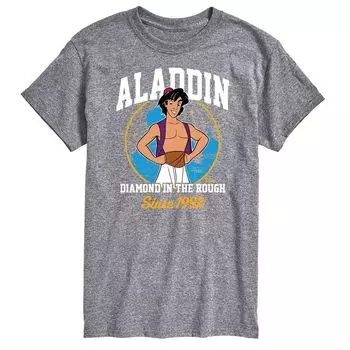 Футболка с графическими рисунками Princess Big & Tall Aladdin Collegiate Disney, серый