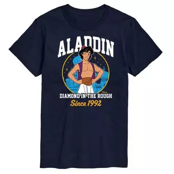 Футболка с графическими рисунками Princess Big & Tall Aladdin Collegiate Disney, синий