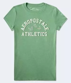 Футболка с графической аппликацией Aeropostale Athletics, зеленый