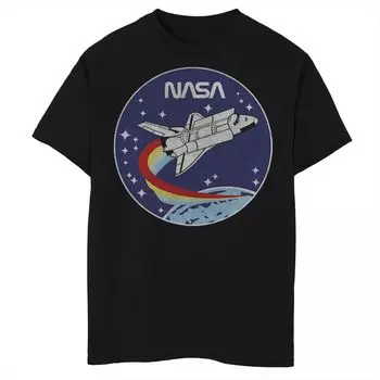 Футболка с графической нашивкой в виде круга для мальчиков 8–20 лет NASA Shuttle Launch Orbit Circle Licensed Character