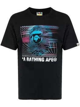 Футболка с графичным принтом A BATHING APE, черный