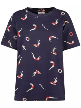 Футболка с графичным принтом Bally, синий