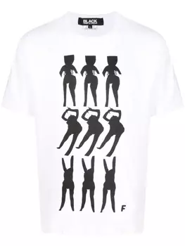 Футболка с графичным принтом Black Comme Des Garons, белый
