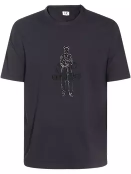 Футболка с графичным принтом C.P. Company, синий