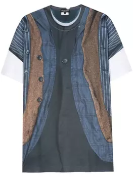 Футболка с графичным принтом Comme des Garons Homme Plus, синий