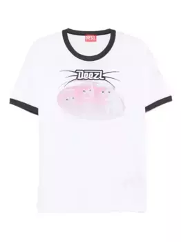 Футболка с графичным принтом DIESEL, белый