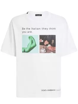 Футболка с графичным принтом Dolce & Gabbana, белый