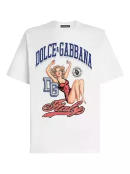 Футболка с графичным принтом DOLCE & GABBANA, белый