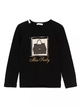 Футболка с графичным принтом Dolce & Gabbana Kids, черный