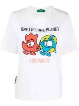 Футболка с графичным принтом DSQUARED2, белый