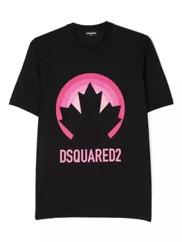Футболка с графичным принтом Dsquared2 Kids, черный