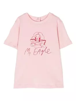 Футболка с графичным принтом Emporio Armani Kids, розовый