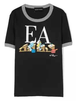 Футболка с графичным принтом Emporio Armani Kids, синий