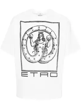 Футболка с графичным принтом ETRO, белый