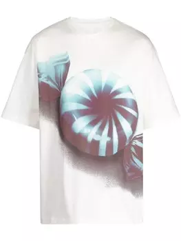 Футболка с графичным принтом Jil Sander, белый