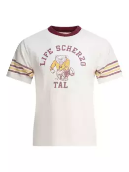 Футболка с графичным принтом KAPITAL, белый