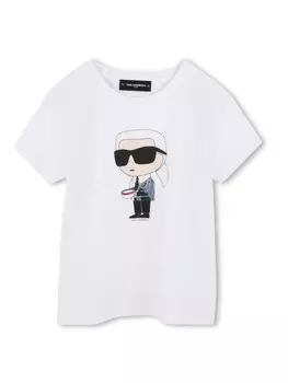 Футболка с графичным принтом Karl Lagerfeld Kids, белый