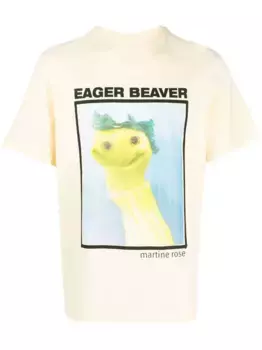 Футболка с графичным принтом Martine Rose, желтый