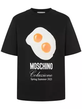 Футболка с графичным принтом Moschino, черный