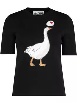 Футболка с графичным принтом Moschino, черный