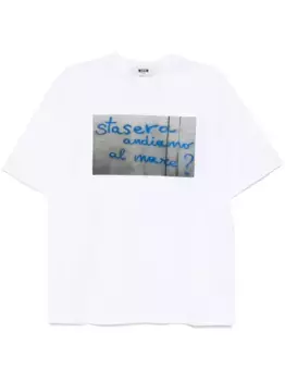 Футболка с графичным принтом MSGM, белый