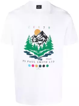 Футболка с графичным принтом PS Paul Smith, белый