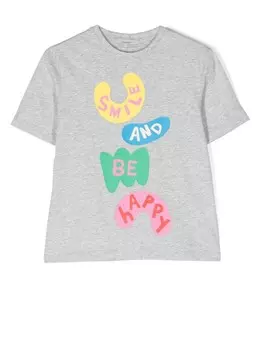 Футболка с графичным принтом Stella McCartney Kids, серый