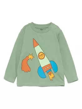Футболка с графичным принтом Stella McCartney Kids, зеленый
