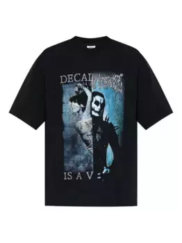 Футболка с графичным принтом VETEMENTS, черный