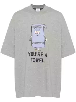 Футболка с графичным принтом VETEMENTS, серый