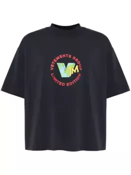 Футболка с графичным принтом VETEMENTS, синий