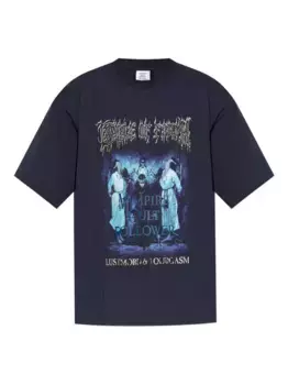 Футболка с графичным принтом VETEMENTS, синий