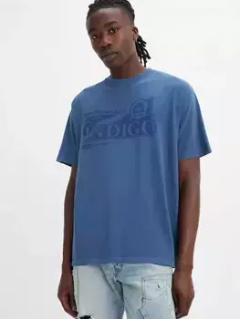 Футболка с графичным принтом в винтажном стиле Levi's, синий